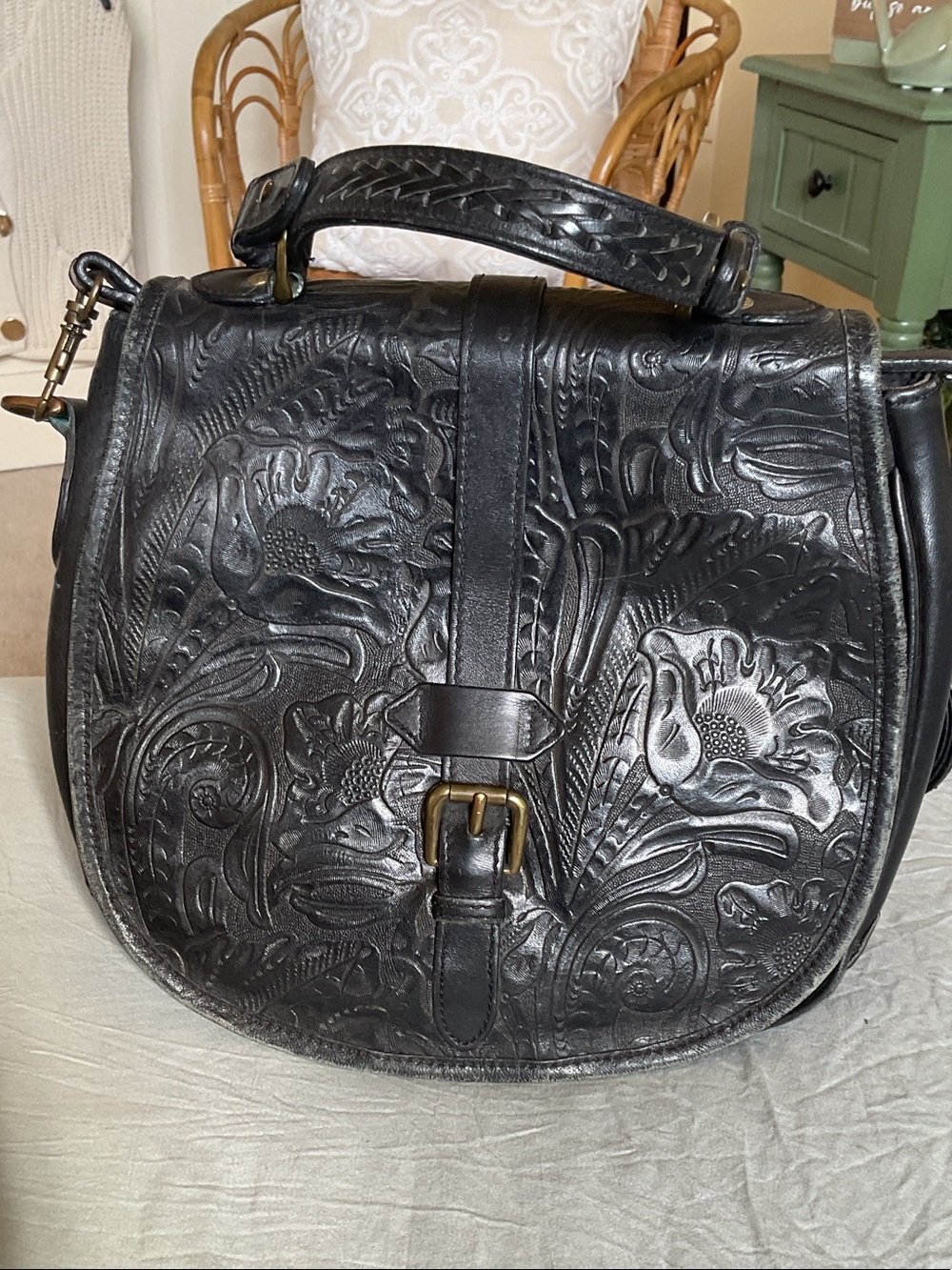 Vintage Liz Claiborne Black saddle bag
